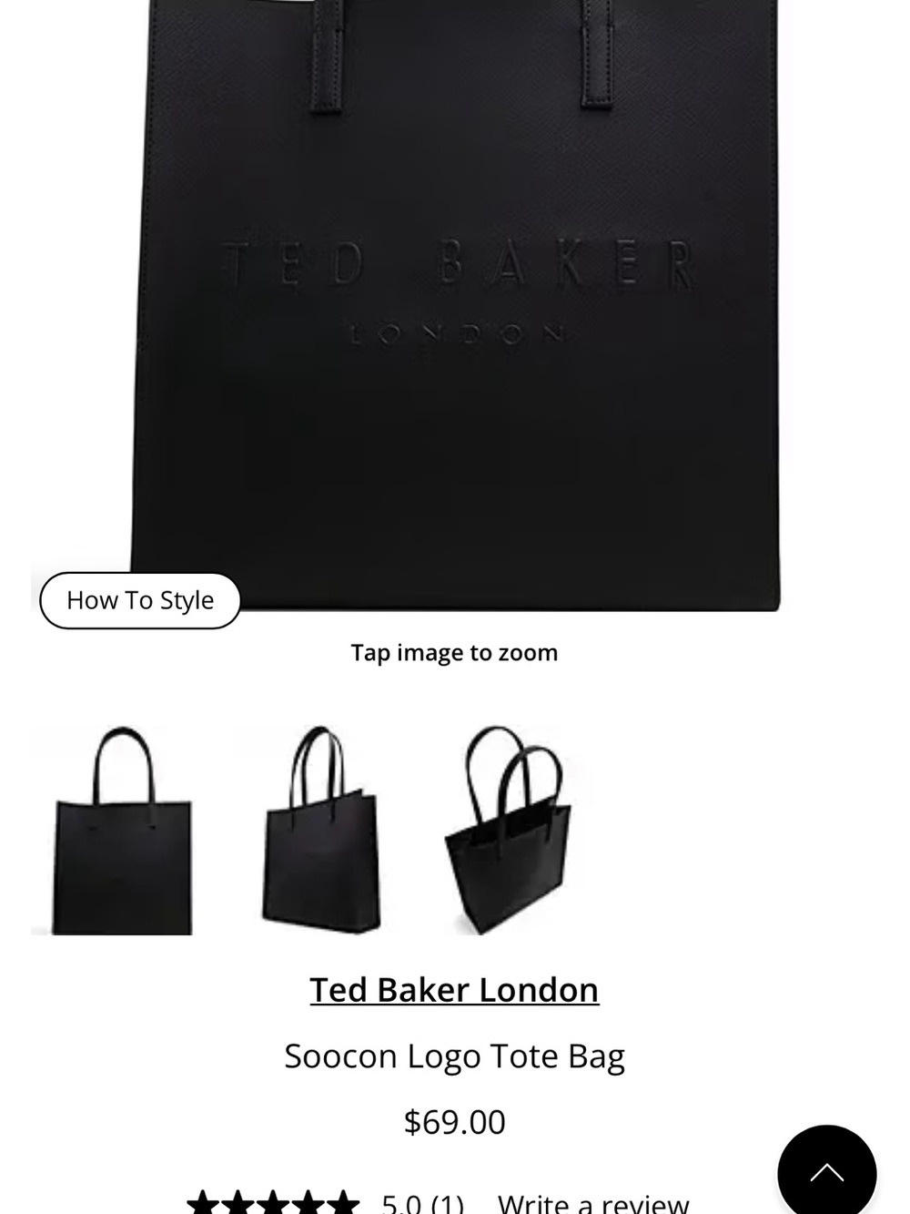 Ted Baker London Black Logo Tote Bag